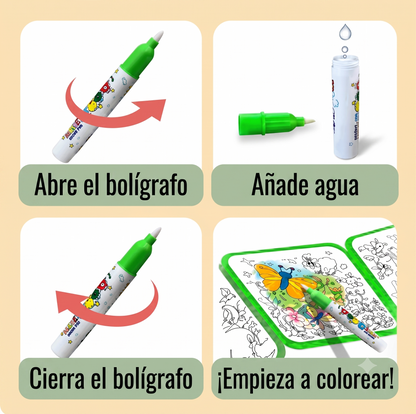 Libro de colorear con agua para niños