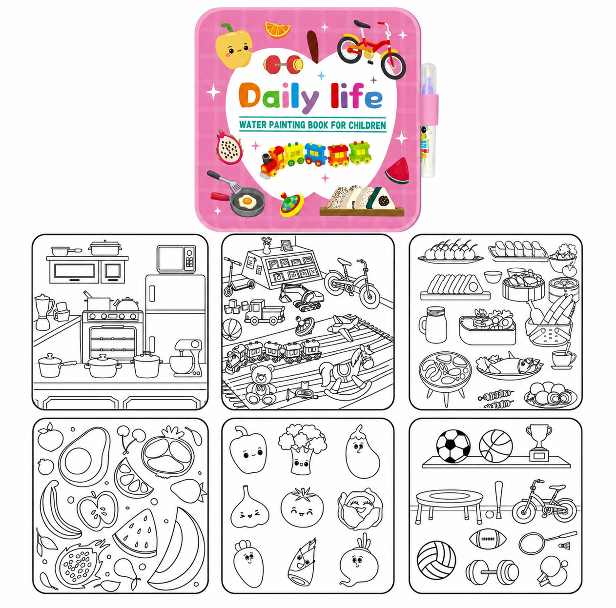 Libro de colorear con agua para niños