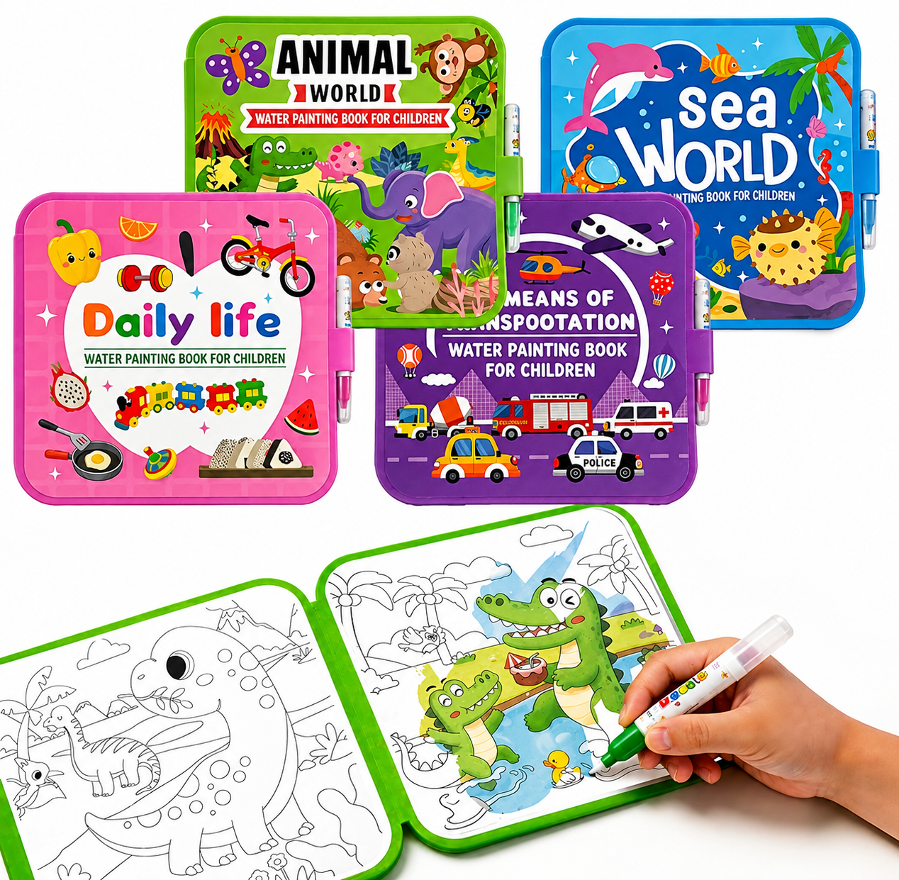 Libro de colorear con agua para niños