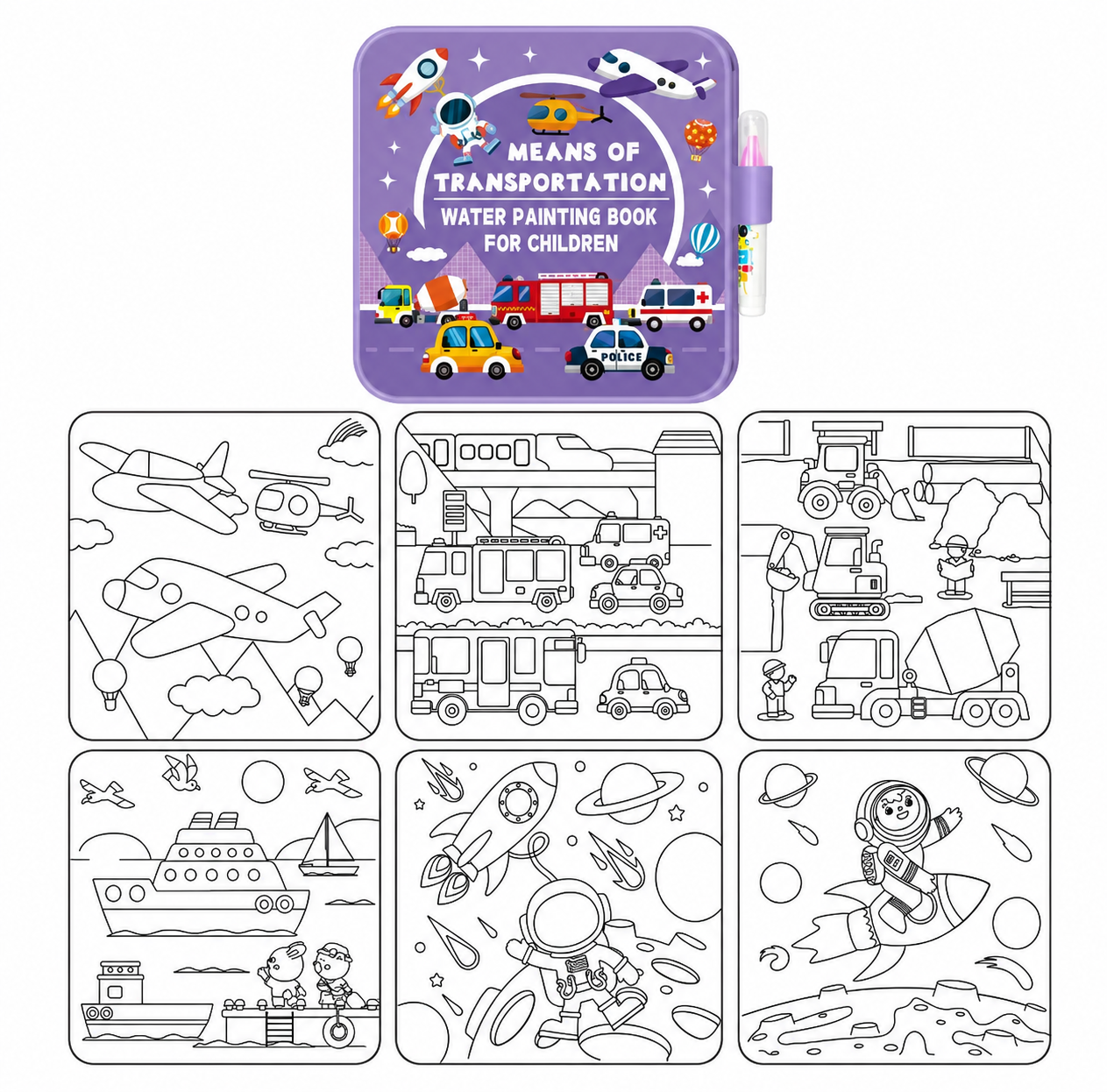 Libro de colorear con agua para niños